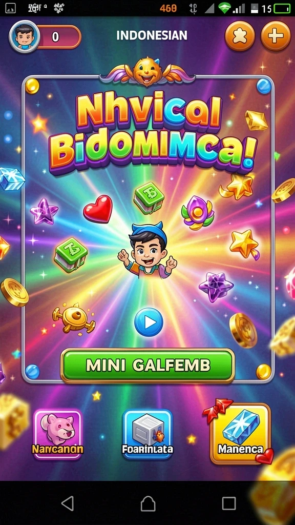 popwin - Tampilan awal permainan yang menarik dan berwarna-warni.
